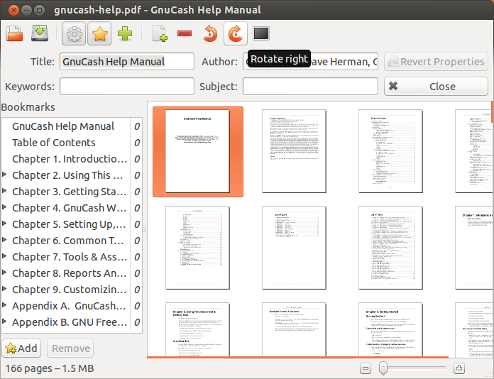 Copie d'écran de PDFMod pour modifier des fichiers PDF